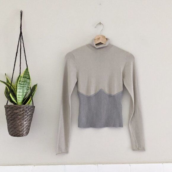 ZARA COMBINATION CONTOUR SWEATER TURTLENECK - Picture 5 of 6